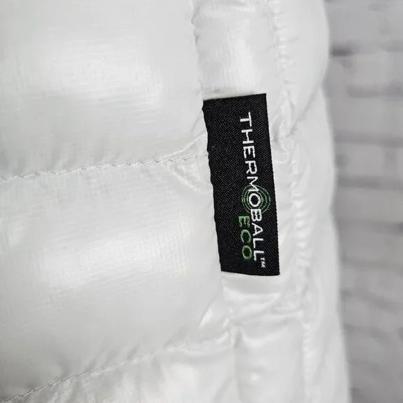 The North Face White Thermoball Eco Lightweight Insulated Full Zip Vest Small - Picture 16 of 16